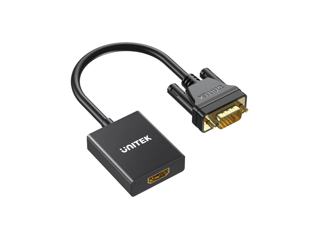 Unitek VGA to HDMI Adapter - 1080p HD Resolution | Qatar Unitek VGA to HDMI Adapter - 1080p HD Resolution | Qatar