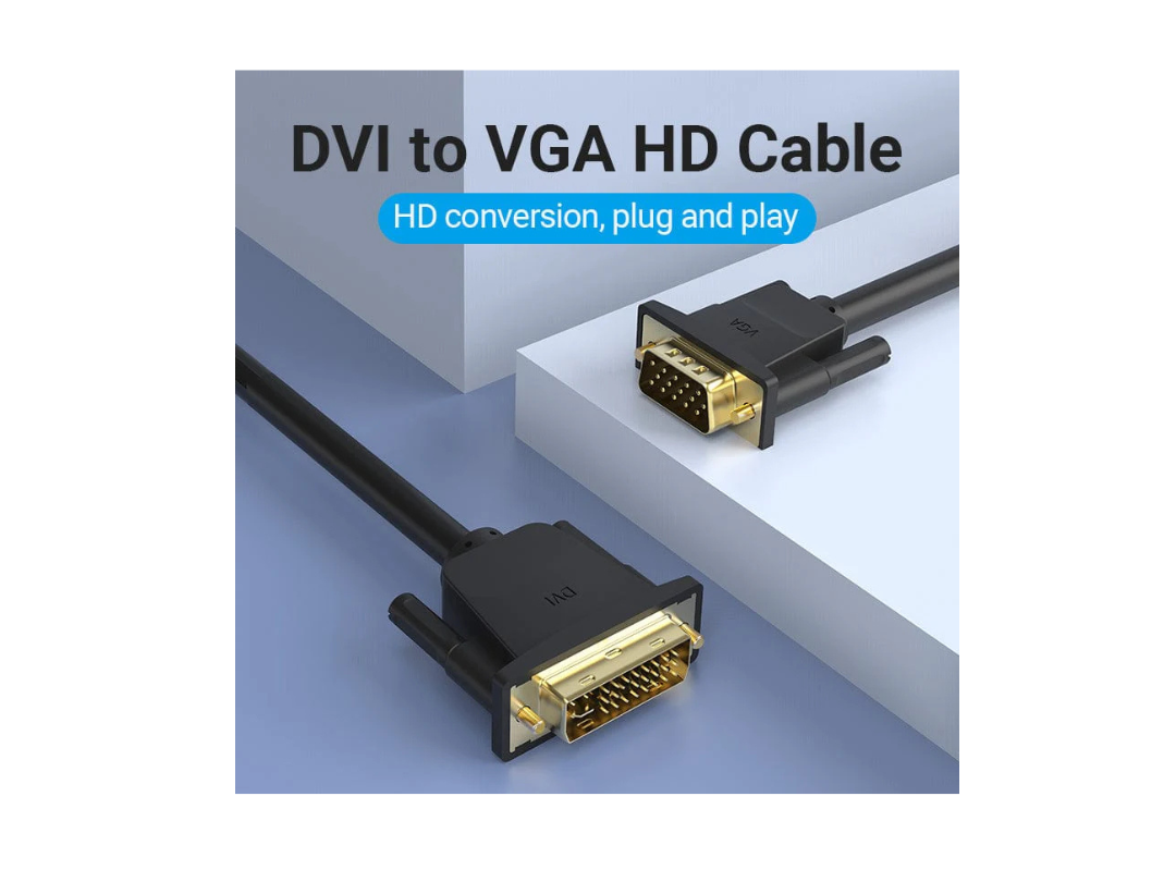 Buy Vention DVI(24+5) to VGA Cable 1M for Laptop, TV in Qatar Buy Vention DVI(24+5) to VGA Cable 1M for Laptop, TV in Qatar