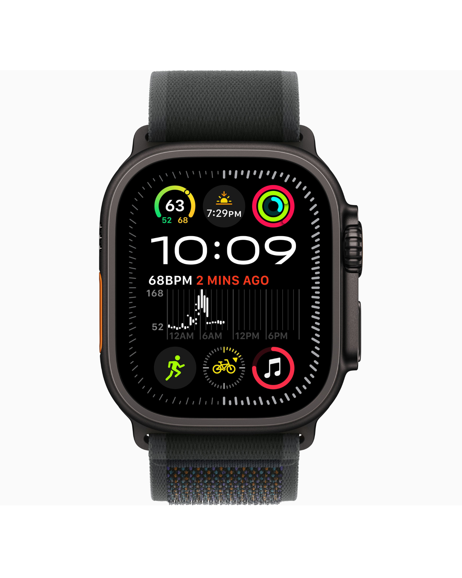 ساعة Apple Watch Ultra 2 GPS + Cellular مقاس 49 مم هيكل من التيتانيوم الأسود مع حلقة سوداء ساعة Apple Watch Ultra 2 GPS + Cellular مقاس 49 مم هيكل من التيتانيوم الأسود مع حلقة سوداء