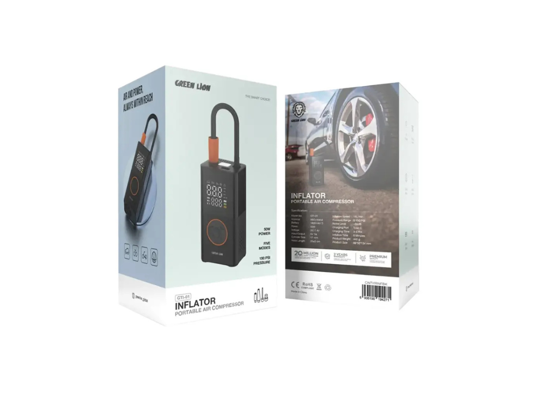 Buy Green Lion GTI-01 Portable Air Compressor – Black | in Qatar  Buy Green Lion GTI-01 Portable Air Compressor – Black | in Qatar