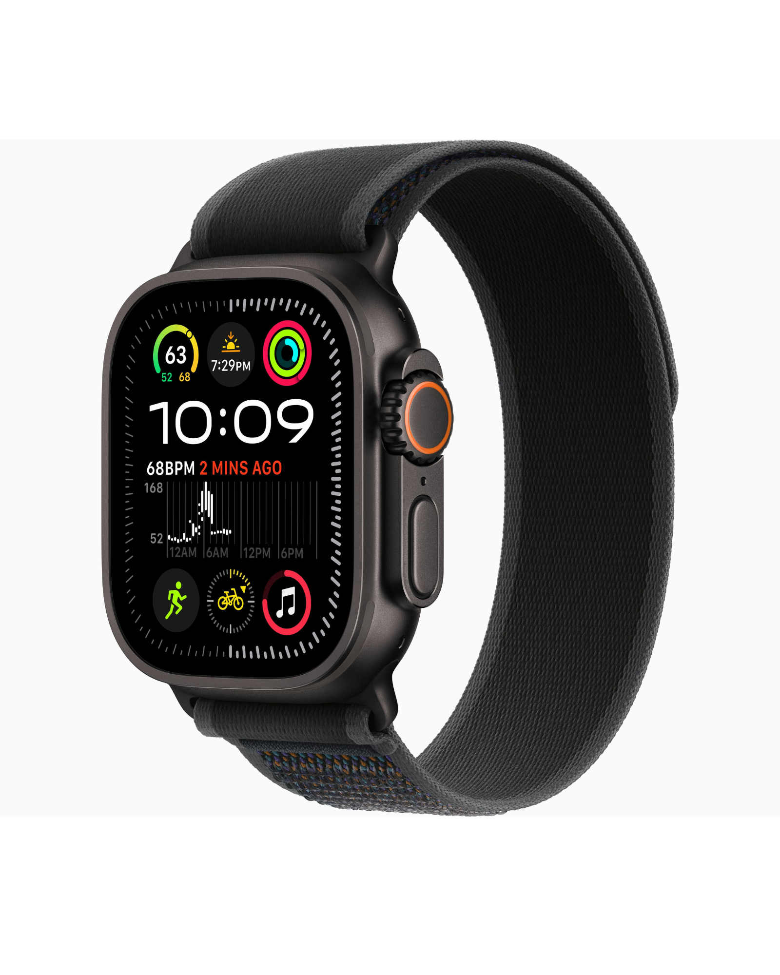 ساعة Apple Watch Ultra 2 GPS + Cellular مقاس 49 مم هيكل من التيتانيوم الأسود مع حلقة سوداء ساعة Apple Watch Ultra 2 GPS + Cellular مقاس 49 مم هيكل من التيتانيوم الأسود مع حلقة سوداء