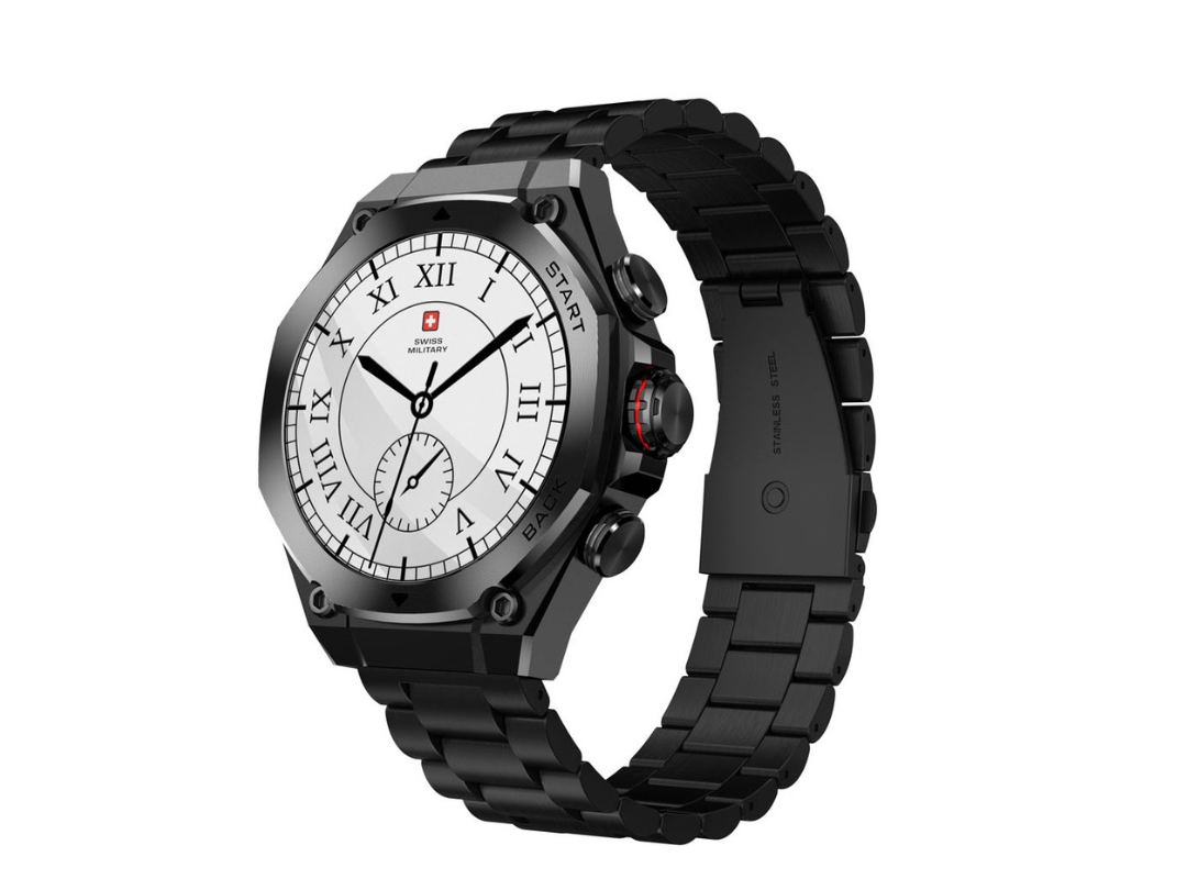 Swiss Military DOM 6 Smartwatch Black Gunmetal Stainless-Steel Strap Swiss Military DOM 6 Smartwatch Black Gunmetal Stainless-Steel Strap