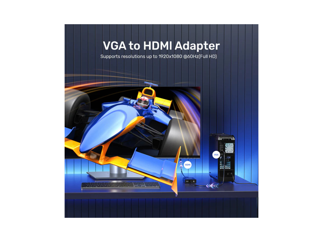 Unitek VGA to HDMI Adapter - 1080p HD Resolution | Qatar Unitek VGA to HDMI Adapter - 1080p HD Resolution | Qatar