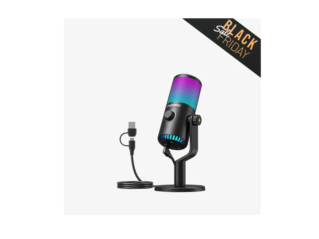 MAONO DM30-RGB USB Gaming Microphone for PC, Programmable Condenser Mic with RGB Light - Black MAONO DM30-RGB USB Gaming Microphone for PC, Programmable Condenser Mic with RGB Light - Black
