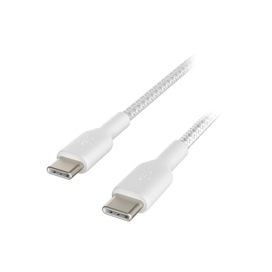 Belkin USB-C to USB-C Braided Cable 2M-  White, 2-Pack Belkin USB-C to USB-C Braided Cable 2M-  White, 2-Pack