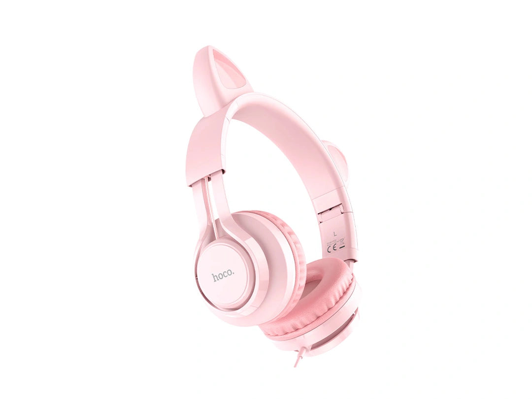 Hoco W36 Cat Ear Stereo Headphones - Pink in Qatar Hoco W36 Cat Ear Stereo Headphones - Pink in Qatar