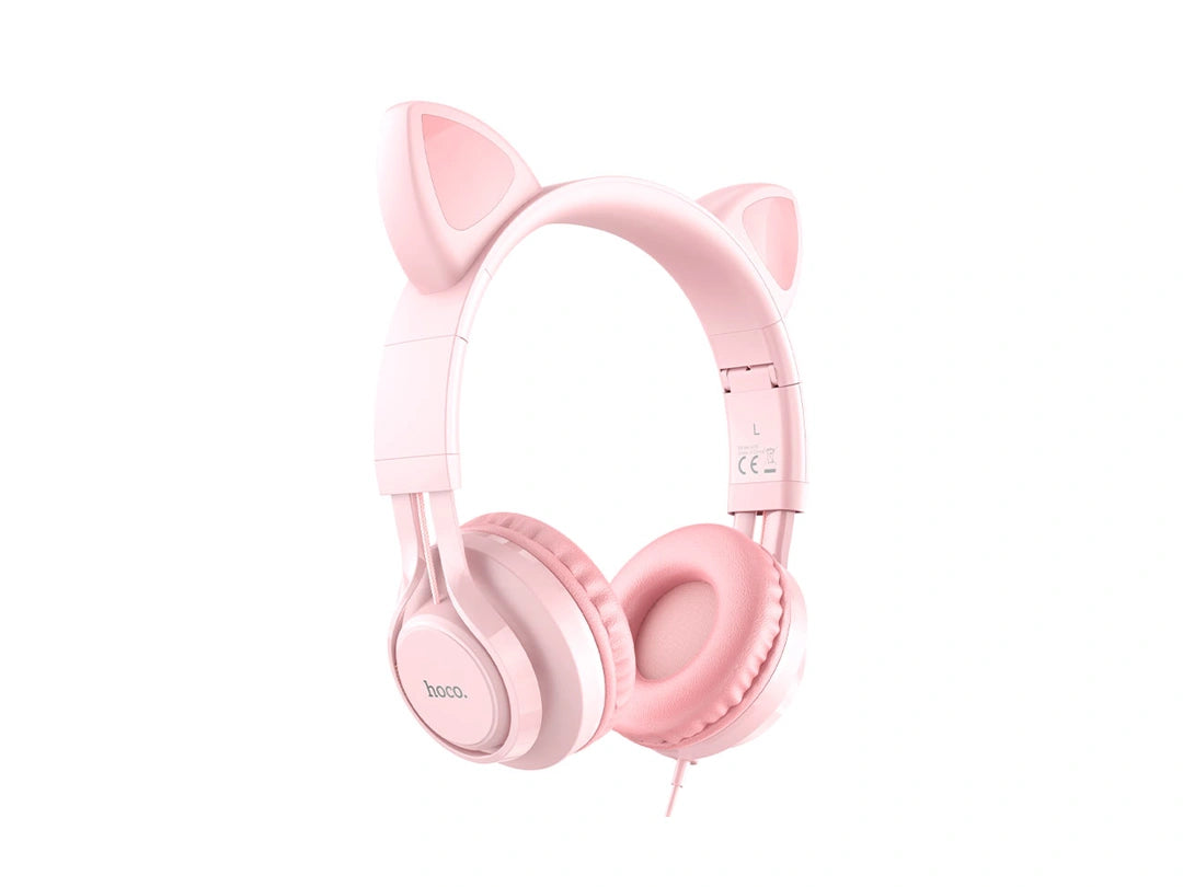 Hoco W36 Cat Ear Stereo Headphones - Pink in Qatar Hoco W36 Cat Ear Stereo Headphones - Pink in Qatar