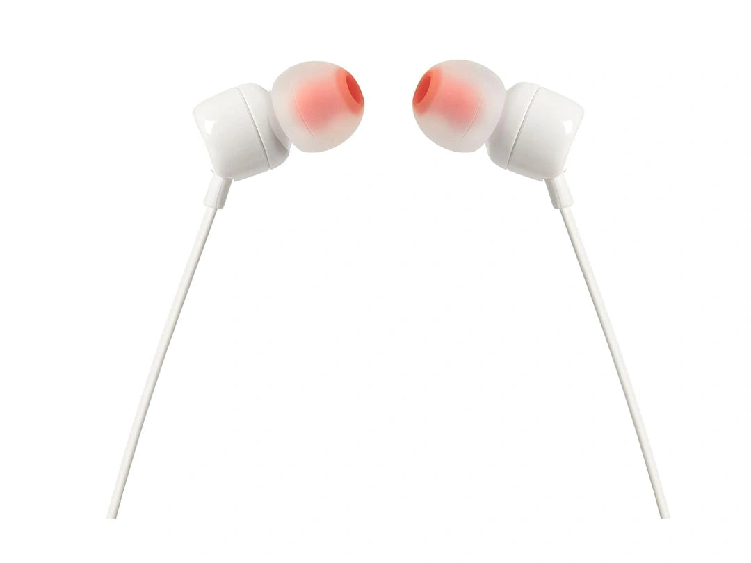 JBL T110 in-Ear Wired Headphones - White in Qatar JBL T110 in-Ear Wired Headphones - White in Qatar