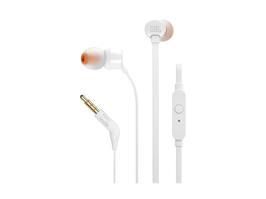 JBL T110 in-Ear Wired Headphones - White in Qatar JBL T110 in-Ear Wired Headphones - White in Qatar