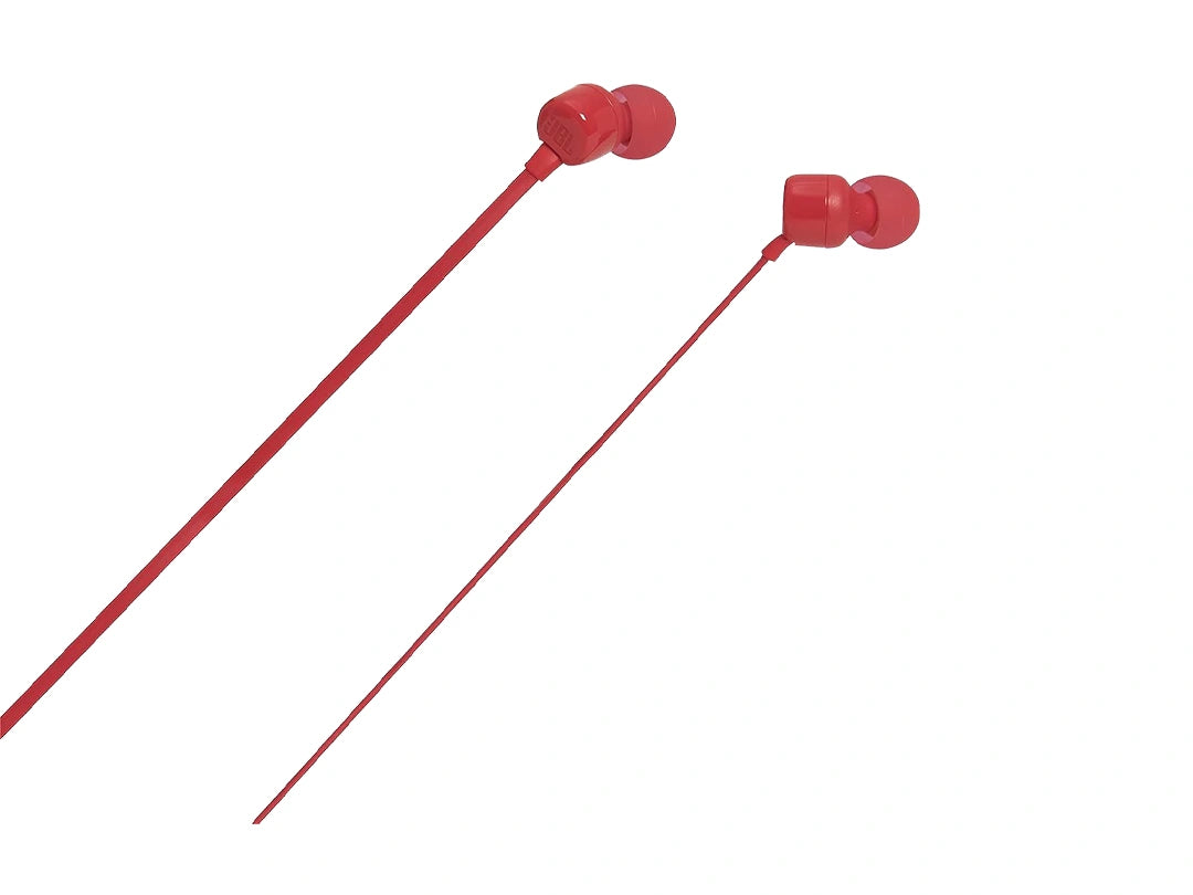 JBL T110 in-Ear Wired Headphones - Red in Qatar JBL T110 in-Ear Wired Headphones - Red in Qatar
