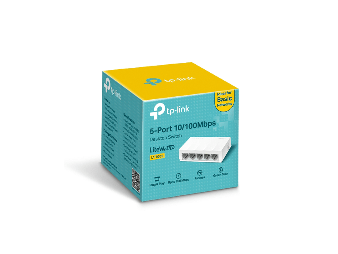 TP-Link LS1005 5-Port 10/100Mbps Desktop Switch in Qatar TP-Link LS1005 5-Port 10/100Mbps Desktop Switch in Qatar