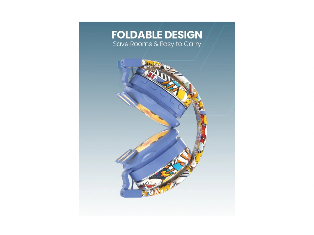 Moxedo Junior Tiger Wireless On-Ear Headphones for Kids - Blue in Qatar Moxedo Junior Tiger Wireless On-Ear Headphones for Kids - Blue in Qatar