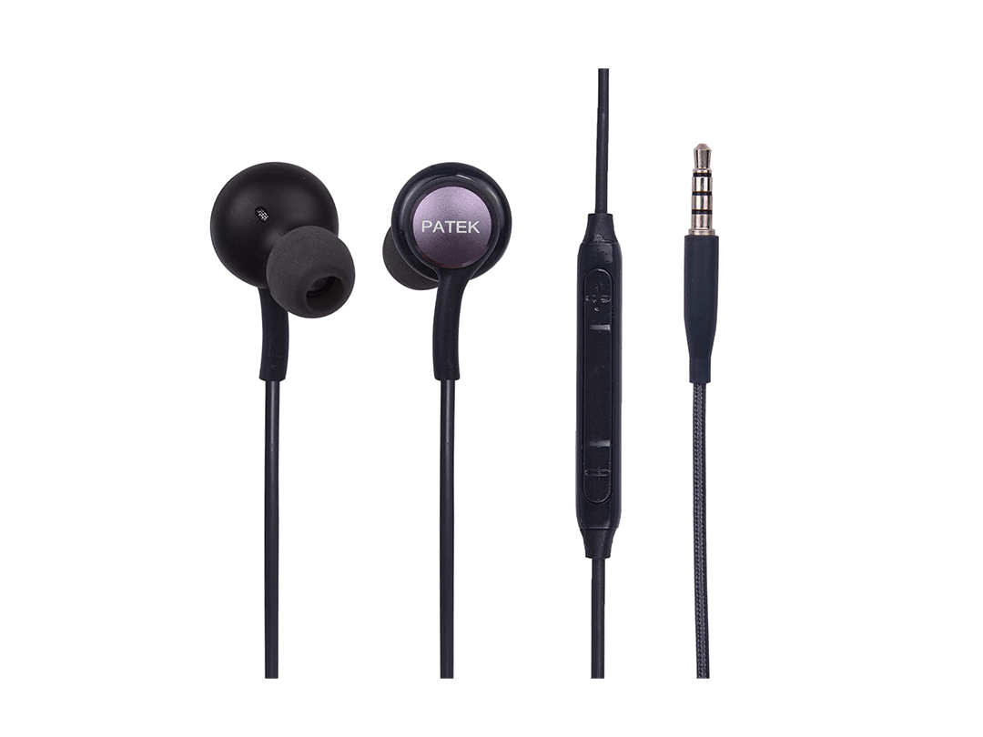 Patek P-555 Handsfree Wired Headset With Mic - Black in Qatar Patek P-555 Handsfree Wired Headset With Mic - Black in Qatar