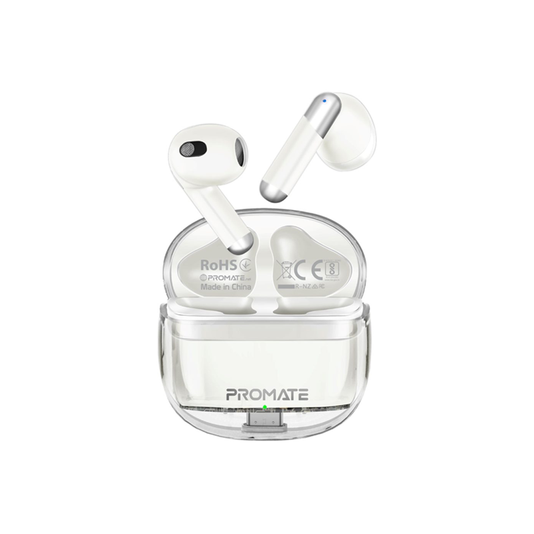 Promate Transparent TWS Earbuds with 26 Hours Play Time in Qatar Promate Transparent TWS Earbuds with 26 Hours Play Time in Qatar