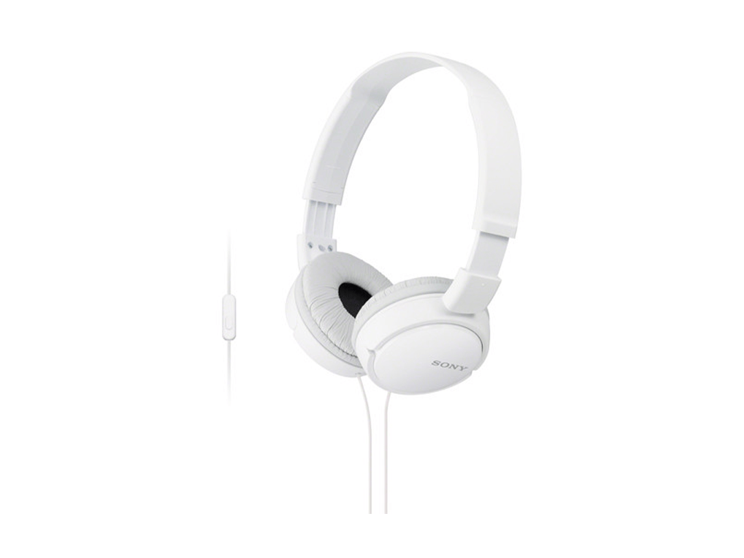 Sony MDR-ZX110AP On-Ear Headphones with Microphone - White in Qatar Sony MDR-ZX110AP On-Ear Headphones with Microphone - White in Qatar