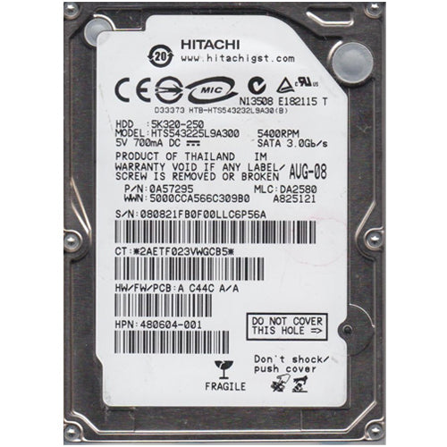 Buy Hitachi HTS543225L9A300 250GB SATA 2.5 Hard Drive In Qatar