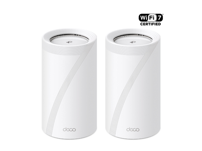 TP-Link Deco BE85 (2-Pack) Tri-Band WiFi 7 BE19000 Whole Home Mesh Router System, 12-Stream 22 Gbps, 10G + 2.5G Ports Wired Backhaul, 8 High-Gain Antennas | VPN, AI-Roaming, 44 MU-MIMO | Deco BE85