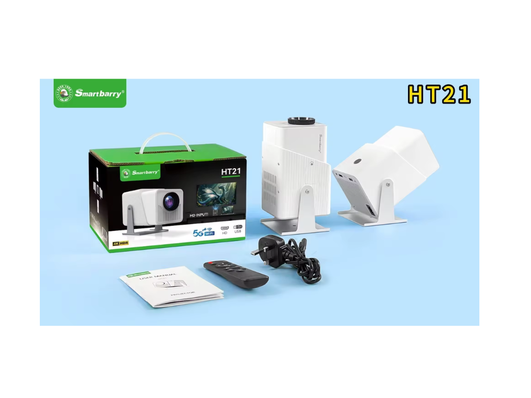 Buy SmartBarry HT21 Mini Projector – 720p, 4K Decode, Wi-Fi 6 | in Qatar