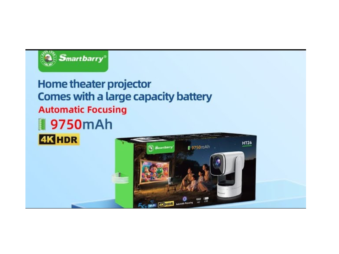 Buy SmartBarry HT26 – 4K Projector with Battery & Android OS | in Qatar