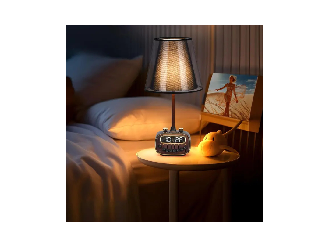 Porodo Retro Desk Lamp with White Noise & Bluetooth Speaker - Black