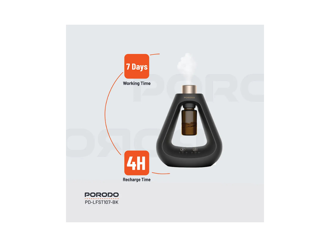 Porodo Lifestyle Aroma Sphere Waterless Diffuser - Black Aromatherapy