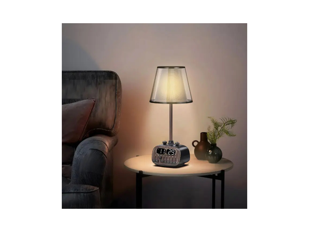 Porodo Retro Desk Lamp with White Noise & Bluetooth Speaker - Black