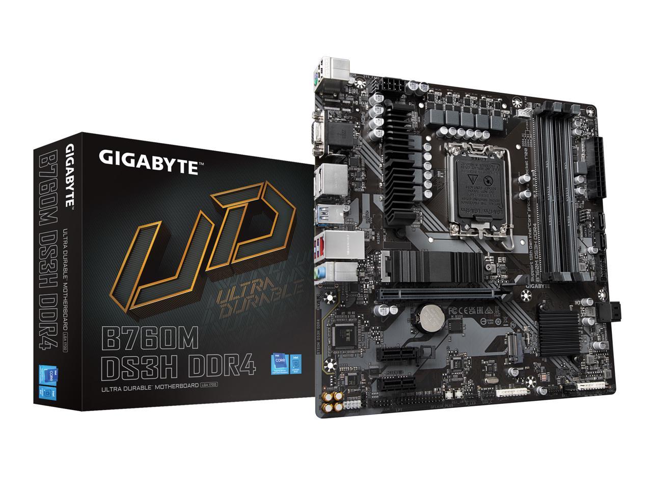 GIGABYTE B760M DS3H DDR4 LGA 1700 Intel B760 M-ATX Motherboard