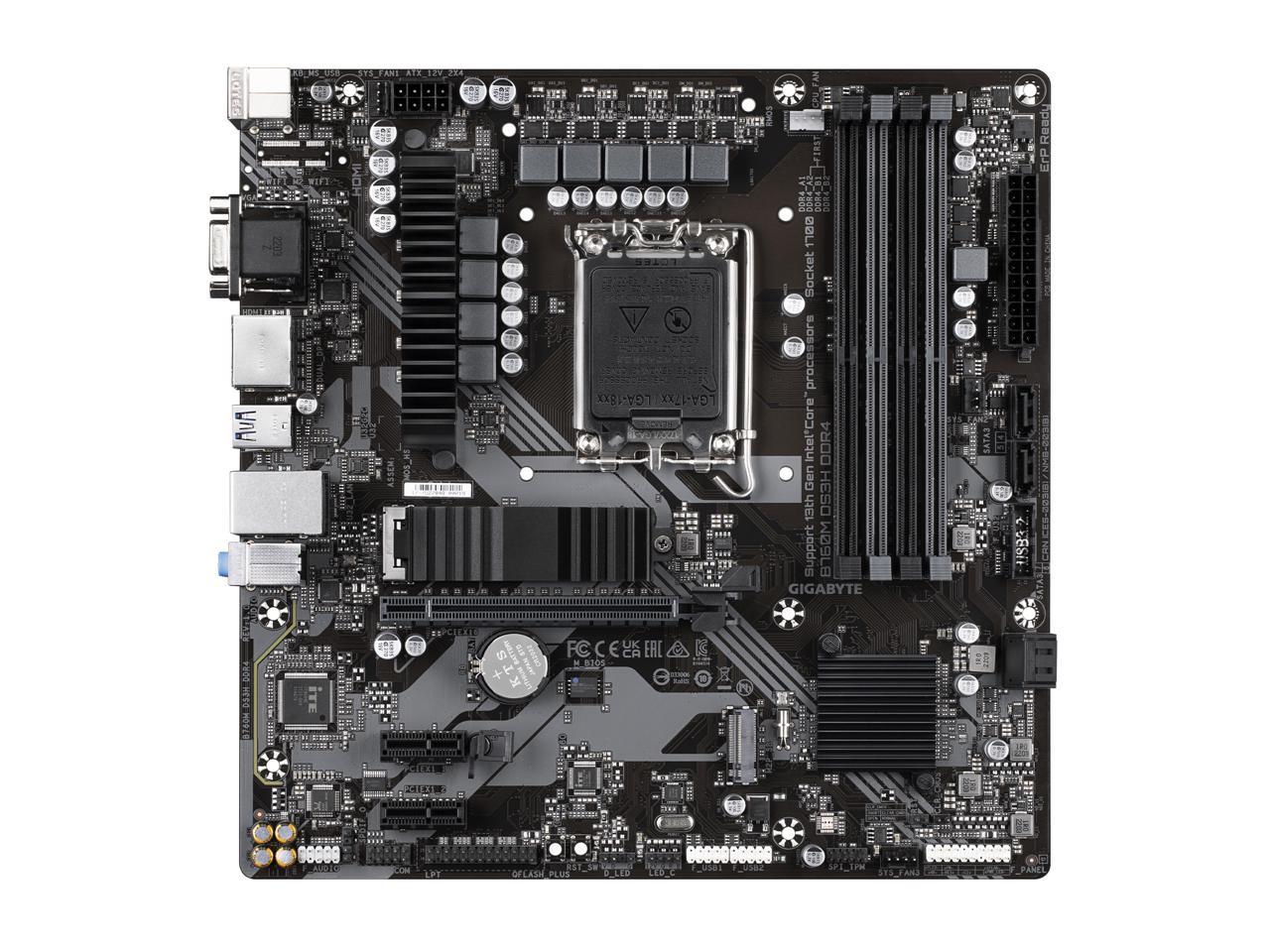 GIGABYTE B760M DS3H DDR4 LGA 1700 Intel B760 M-ATX Motherboard