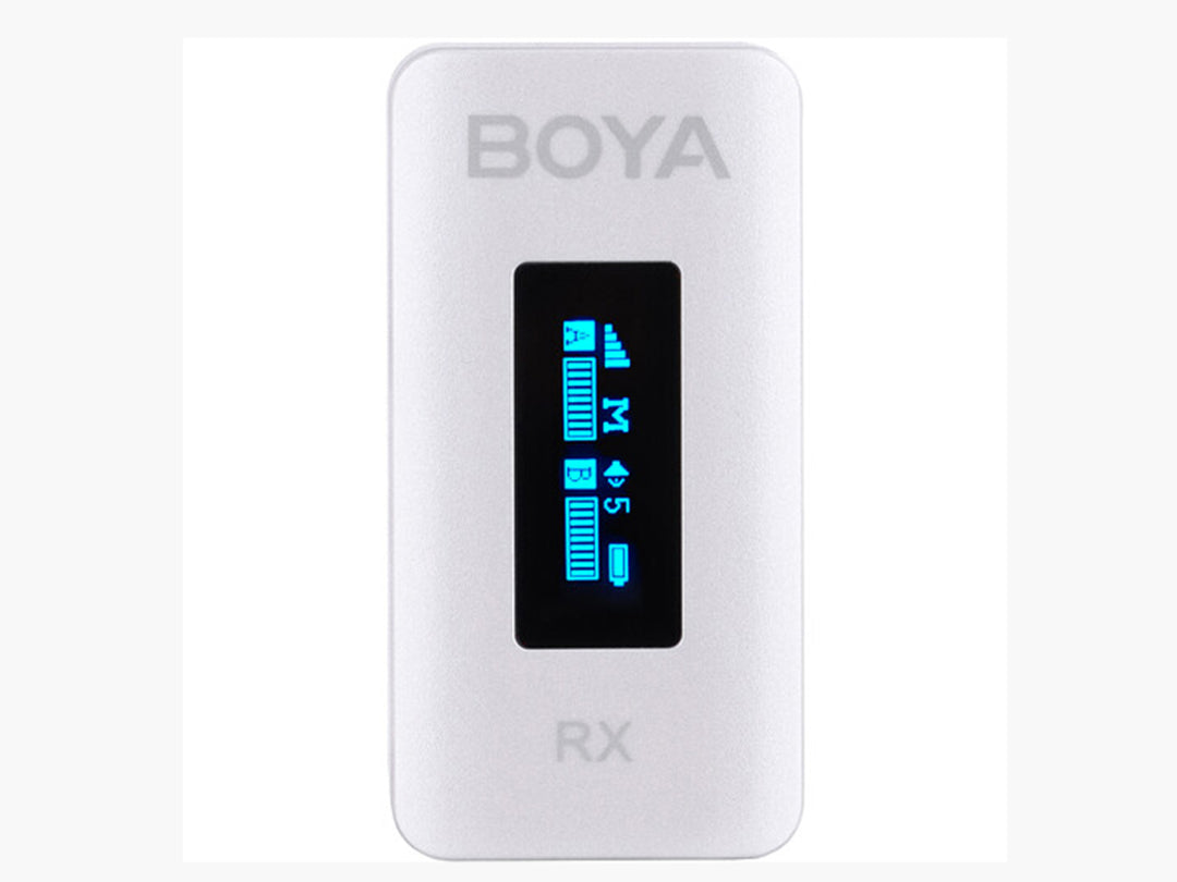 BOYA BY-XM6-K2W Dual Wireless Lavalier Microphone System (White) - 2 Transmitters for DSLR, Camcorders, Smartphones