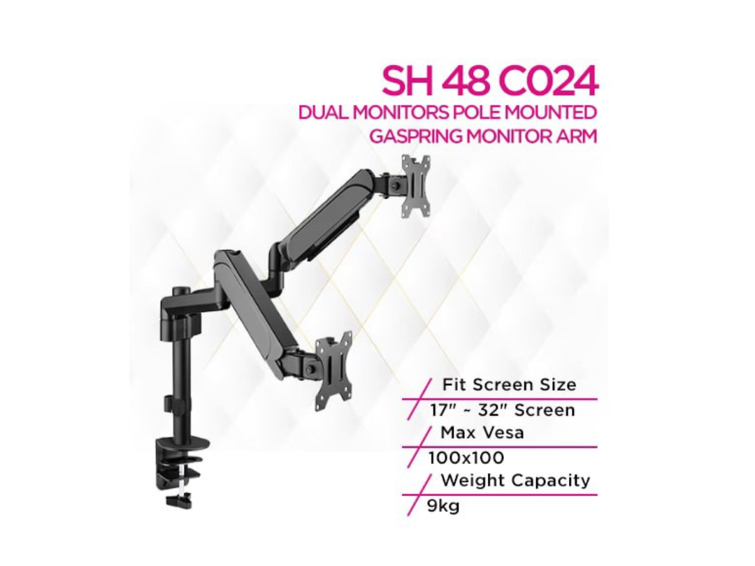 Buy Skill Tech SH48 Dual Monitor Arm – Gas Spring | in Qatar