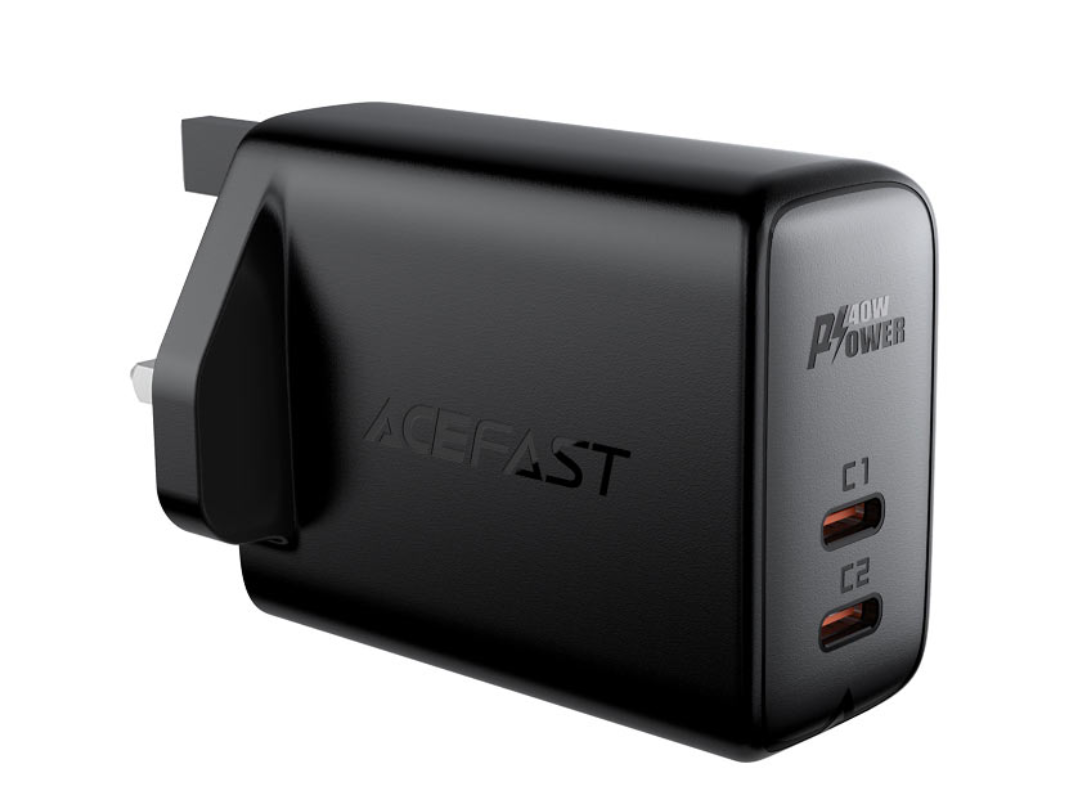 Buy Acefast A12 40W Dual USB-C Fast Charger – UK Plug | in Qatar 