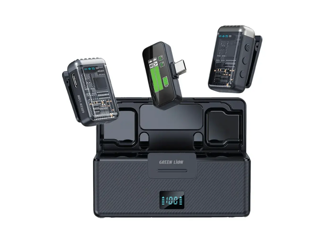 Green Lion GM‑90X Type‑C Wireless Mic – 360° Audio, 8h Battery