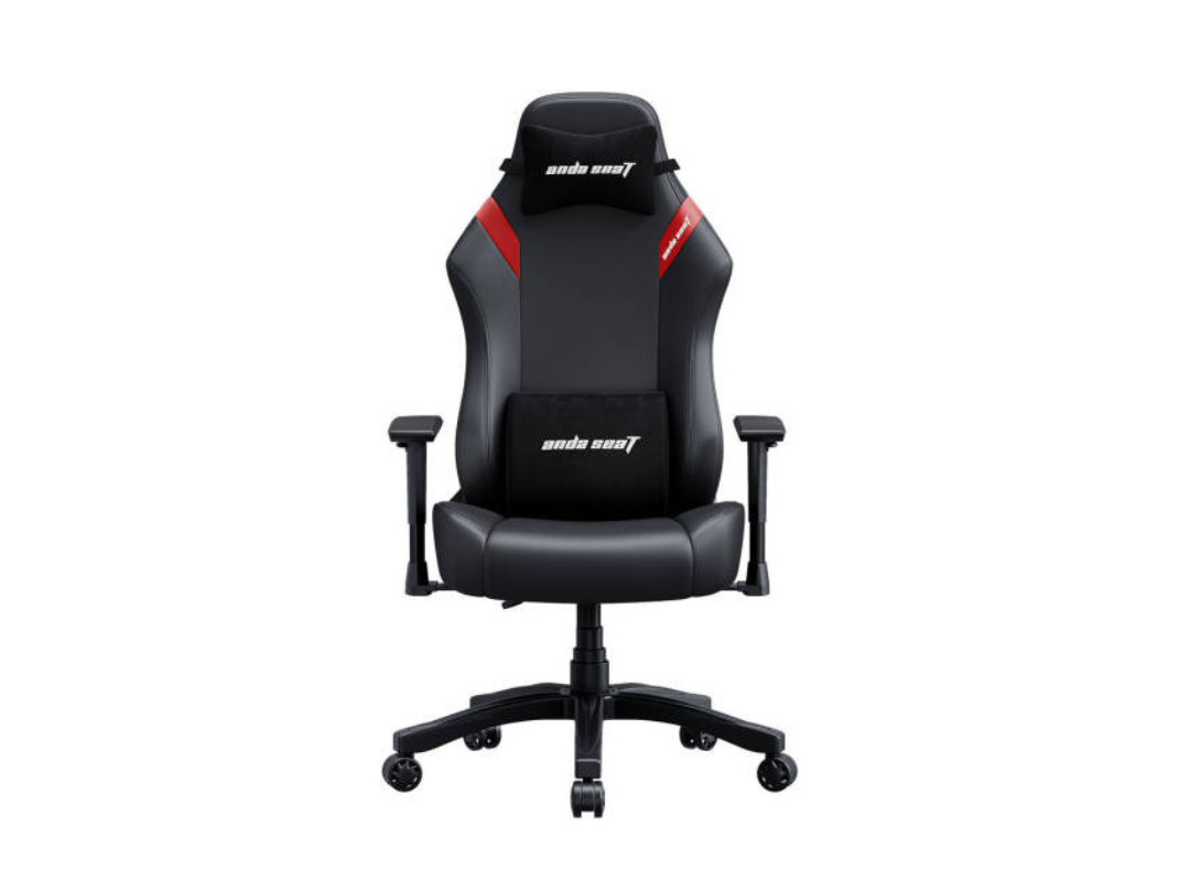 AndaSeat Luna Gaming Chair - PVC Leather, Black/Red, Ergonomic