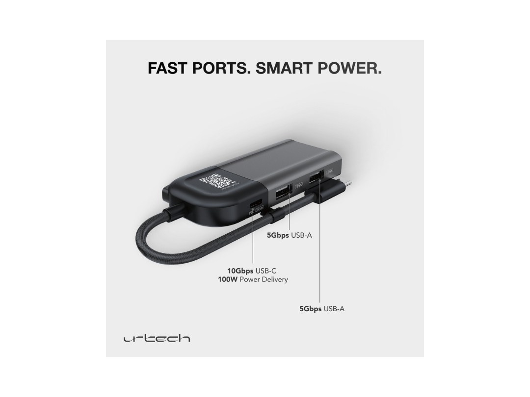 Buy URTECH 6-in-1 USB-C Hub | 4K HDMI + Privacy Switch | in Qatar ...