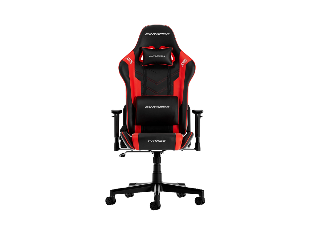 DXRacer Prince Series P132 Gaming & Office Chair, 1D Armrests with Soft Surface, Red | GC-P132-NR-F2-158
