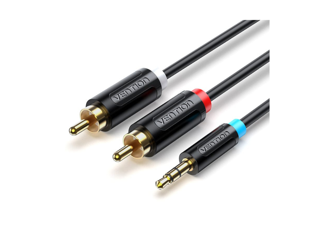 Buy Vention 3.5mm Male to 2-Male RCA Adapter Cable Black - 3M in Qatar