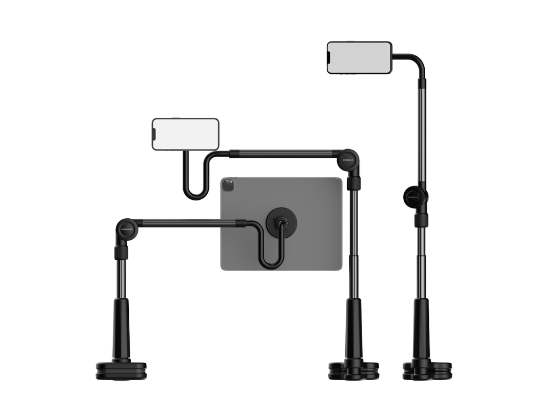 Porodo Lazy Man Desk Stand – 92 cm Magnetic Mount for Mobiles & Tablets