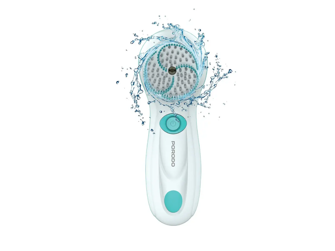 Buy Porodo 4-in-1 Facial Cleansing Brush – White | in Qatar 