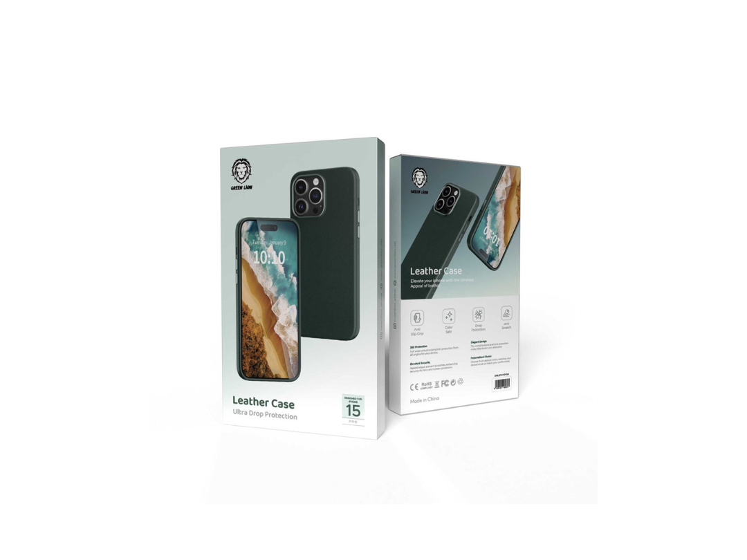 Green Lion iPhone 15 Pro Leather Case in Qatar