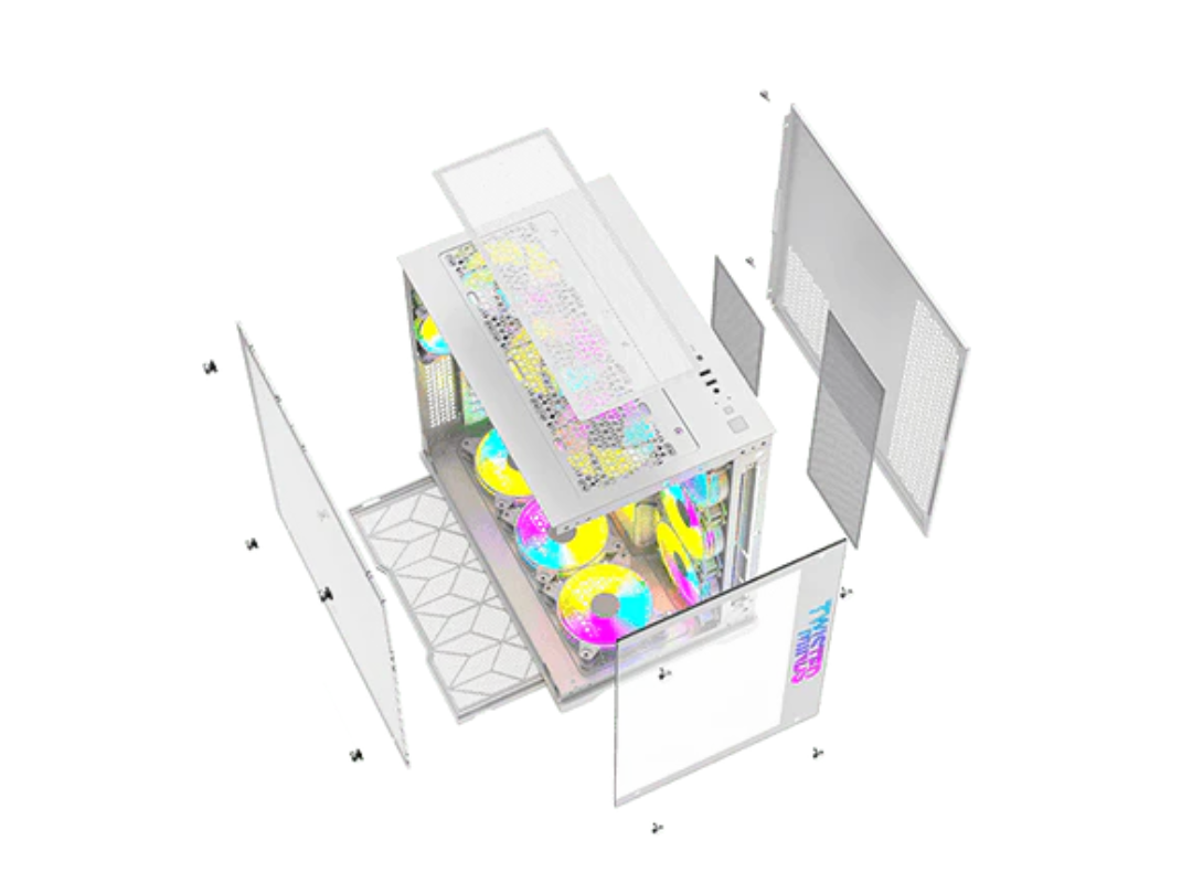 Twisted Minds Bullet-07 Mid Tower Gaming Case - White | Qatar