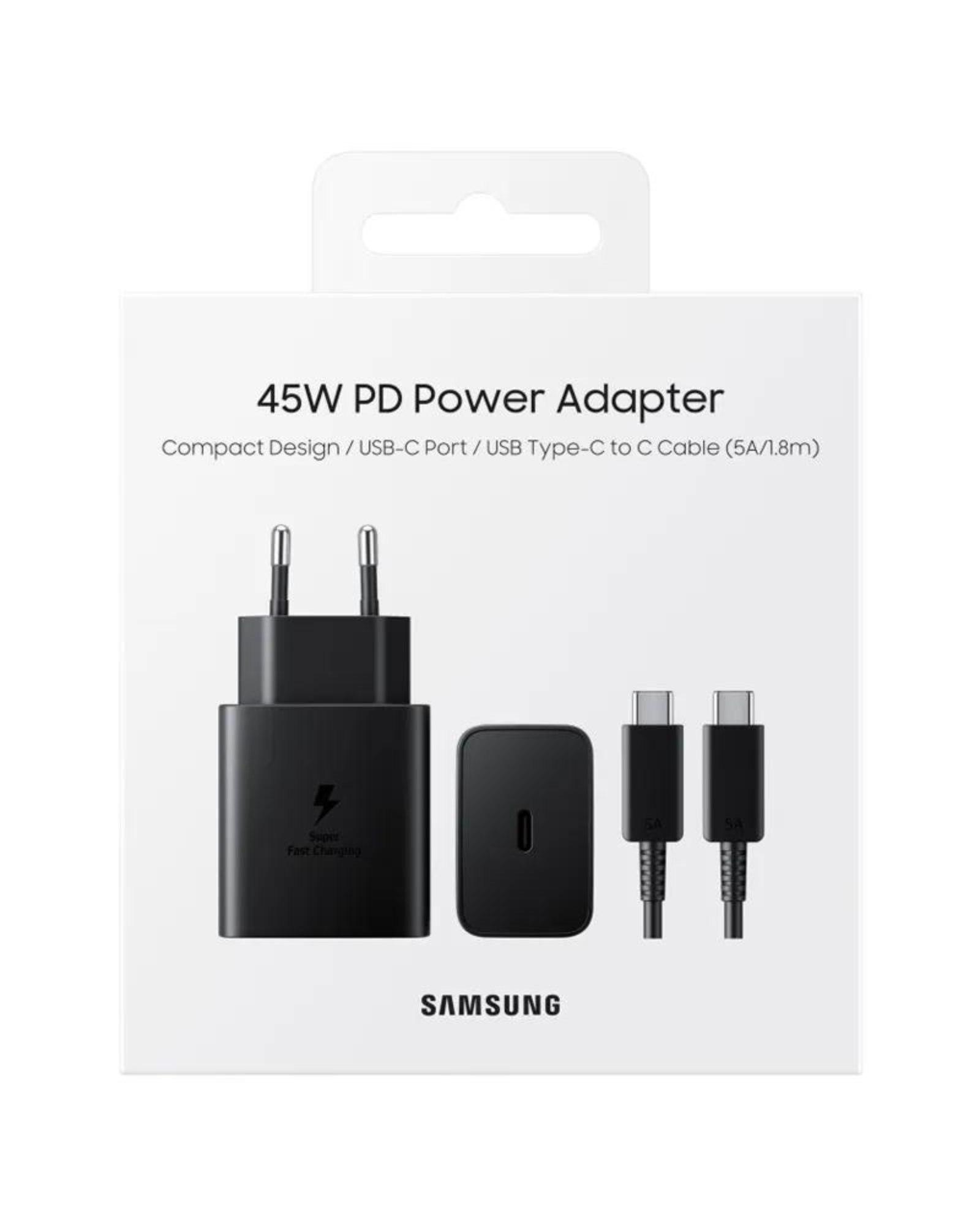 محول طاقة USB-C فائق السرعة بقوة 45 وات من سامسونج EP-T4510XBEGEU - أسود محول طاقة USB-C فائق السرعة بقوة 45 وات من سامسونج EP-T4510XBEGEU - أسود
