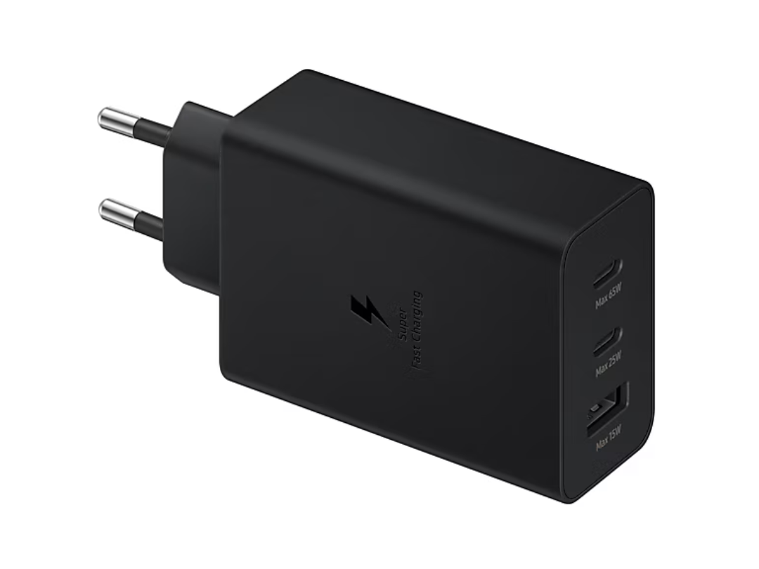 Buy Samsung 65W Power Adapter Trio - Black for Fast Charging in Qatar