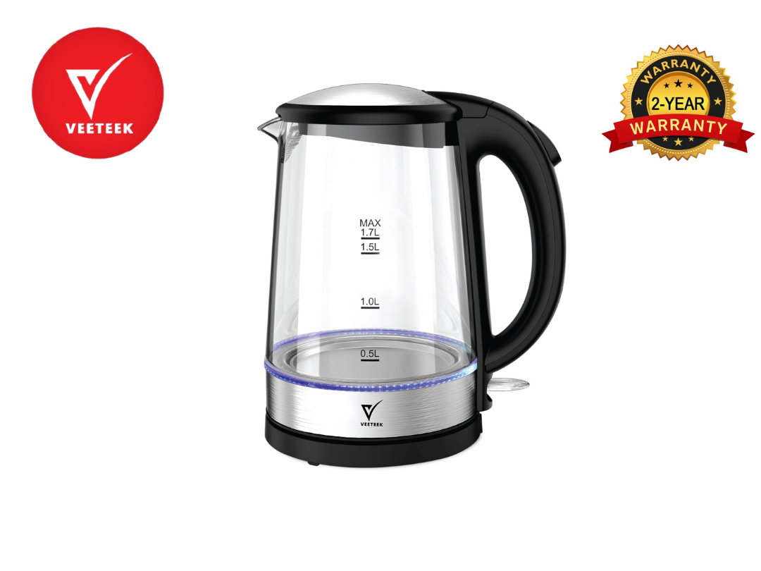 VEETEEK 1.5L Electric Glass Kettle, Auto shut-off, KEGS5807BE-GS