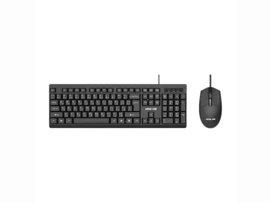 Green Lion GKM-100 Wired Keyboard and Mouse Combo - Black - GNGKM100WKBK Green Lion GKM-100 Wired Keyboard and Mouse Combo - Black - GNGKM100WKBK
