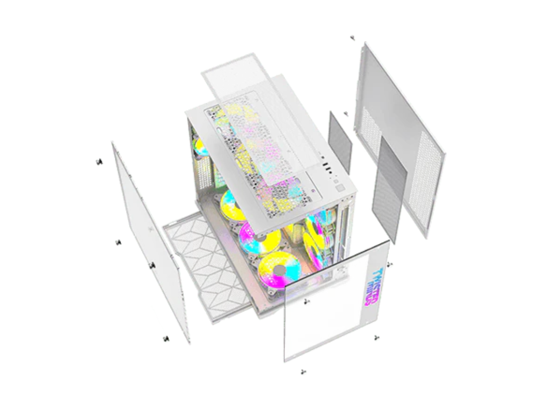 Twisted Minds Killstreak-03 Mid Tower Glass Gaming Case - White | Qatar