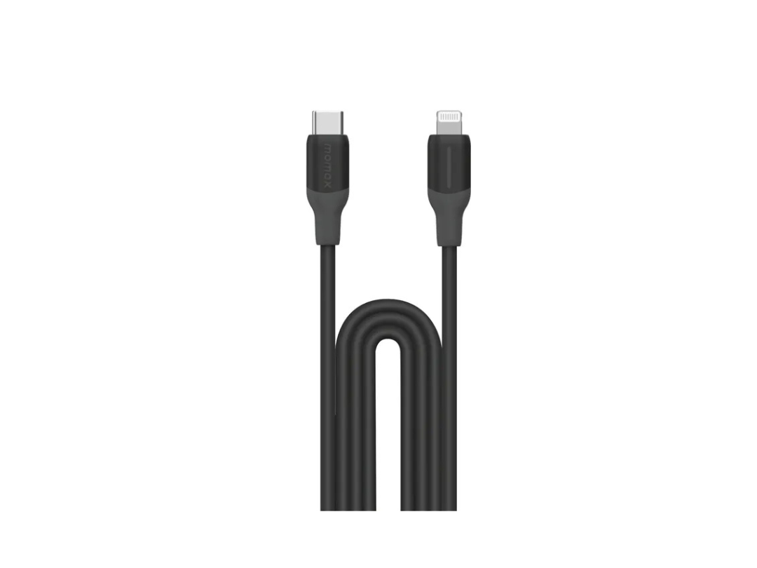 Buy Momax 1-Link Flow Duo 2-in-1 USB-C to USB-C + Lightning Cable 1.5m - Black in Qatar