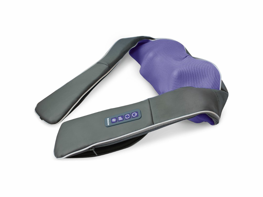 B Well Med 440 Electric Neck Massager With Heating Function, Grey, With Adapter & Storage bag - 2 Years Warranty