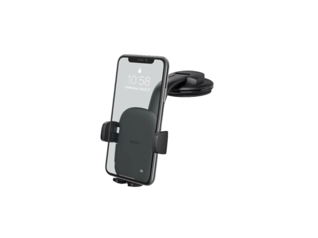 Buy Aukey Car Phone Holder Windshield Dashboard Mount HDC50BK – Black in Qatar