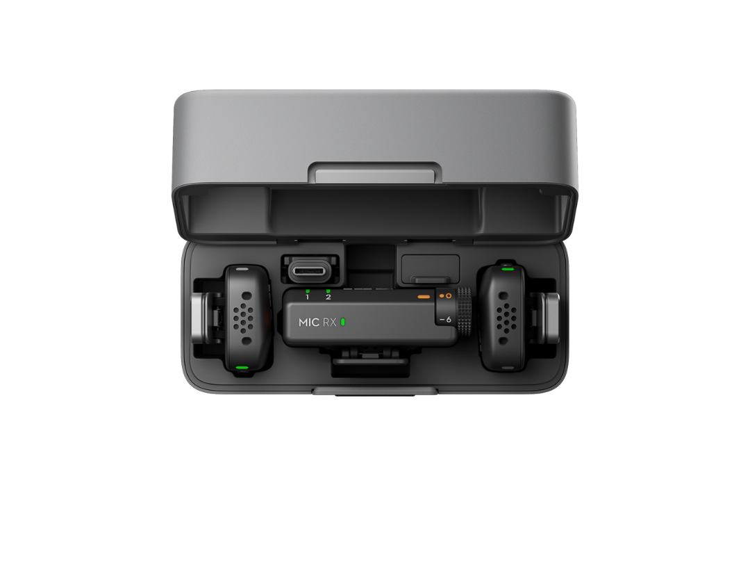 Buy DJI Mic Mini Wireless Kit – 2 TX + 1 RX (Top View) in Qatar