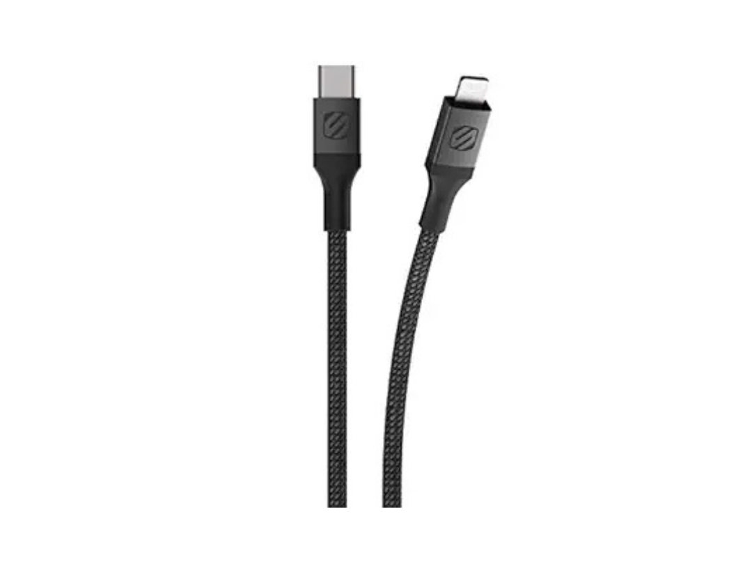 كابل SCOSCHE StrikeLine® Premium المضفر USB-C إلى Lightning بطول 1.2 متر (معتمد من Apple MFi) للشحن والمزامنة - iPhone/iPad